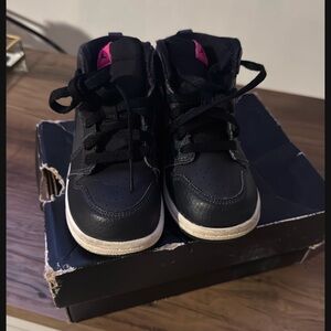 Nike Kids Black and Pink High-Top Sneakers